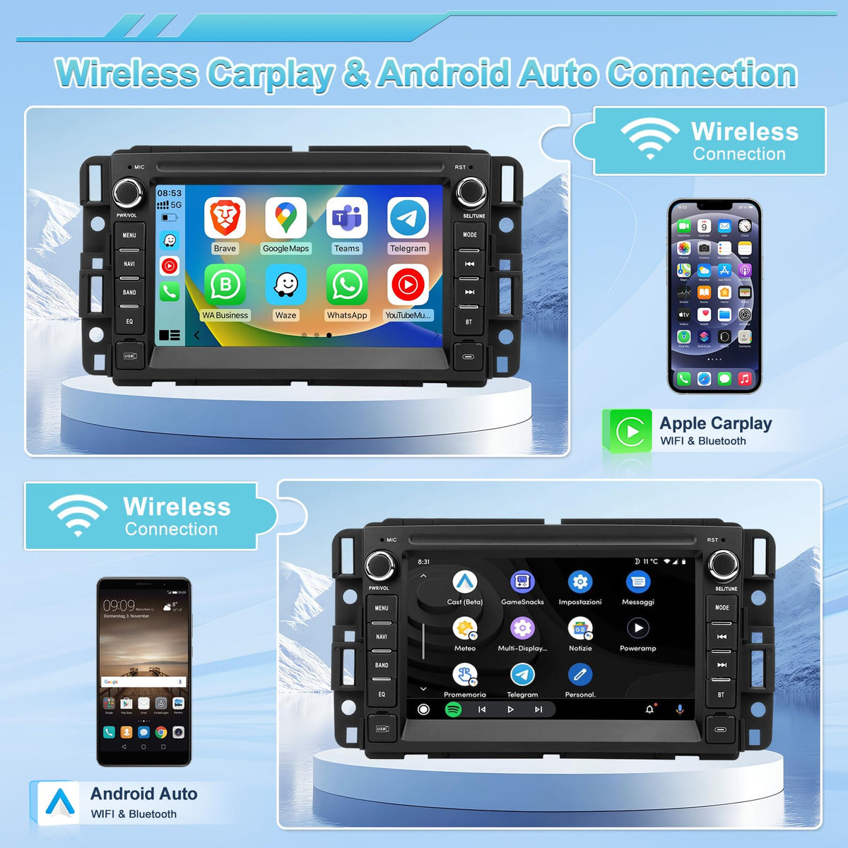 Kxwopem 7-inch IPS touchscreen display provides a bright, responsive navigation experience