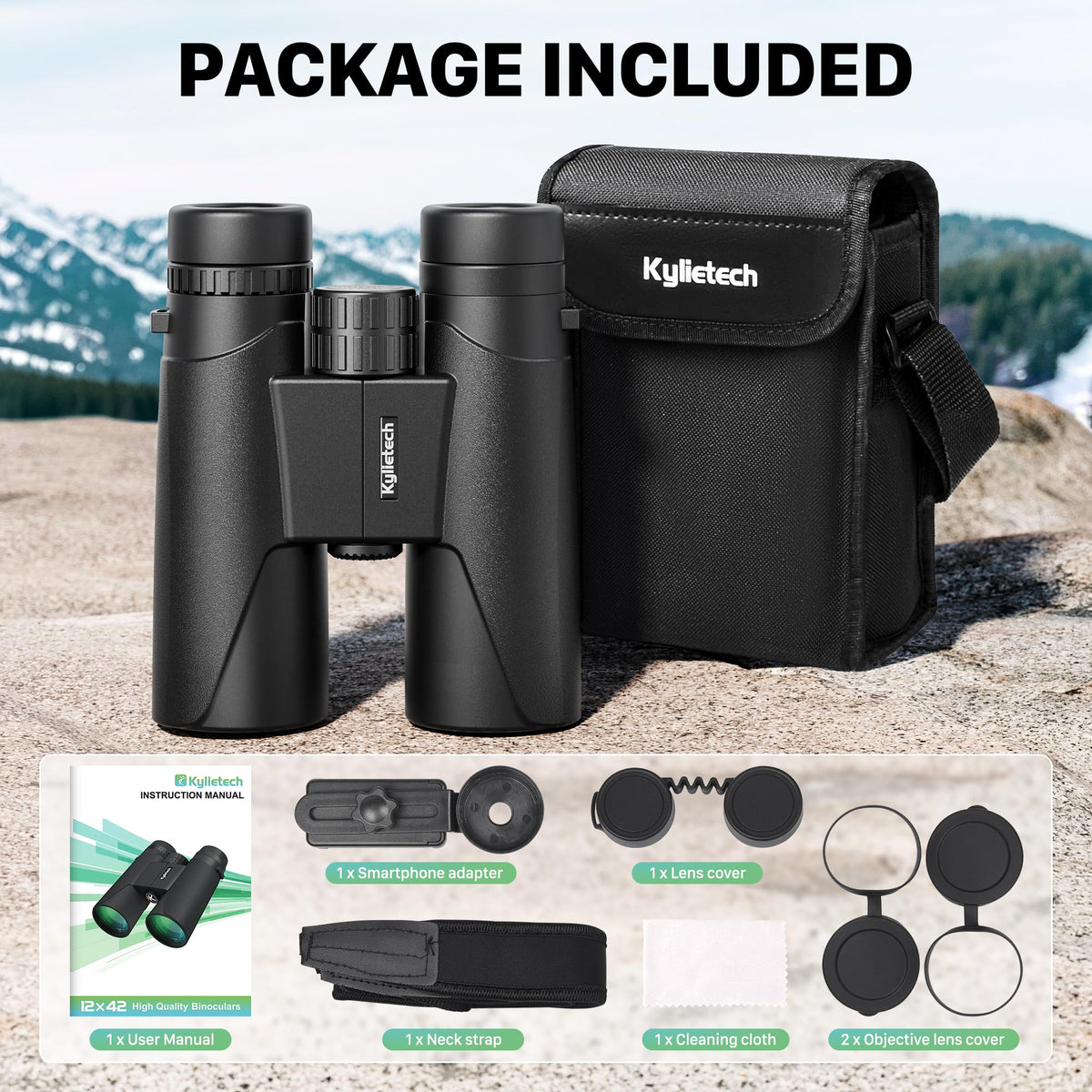 Kylietech used by birdwatcher outdoors illustrating clear distant wildlife viewing