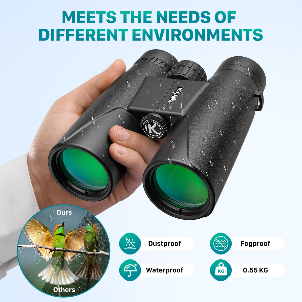 Kylietech binoculars on tripod with smartphone adapter for stable photo capture
