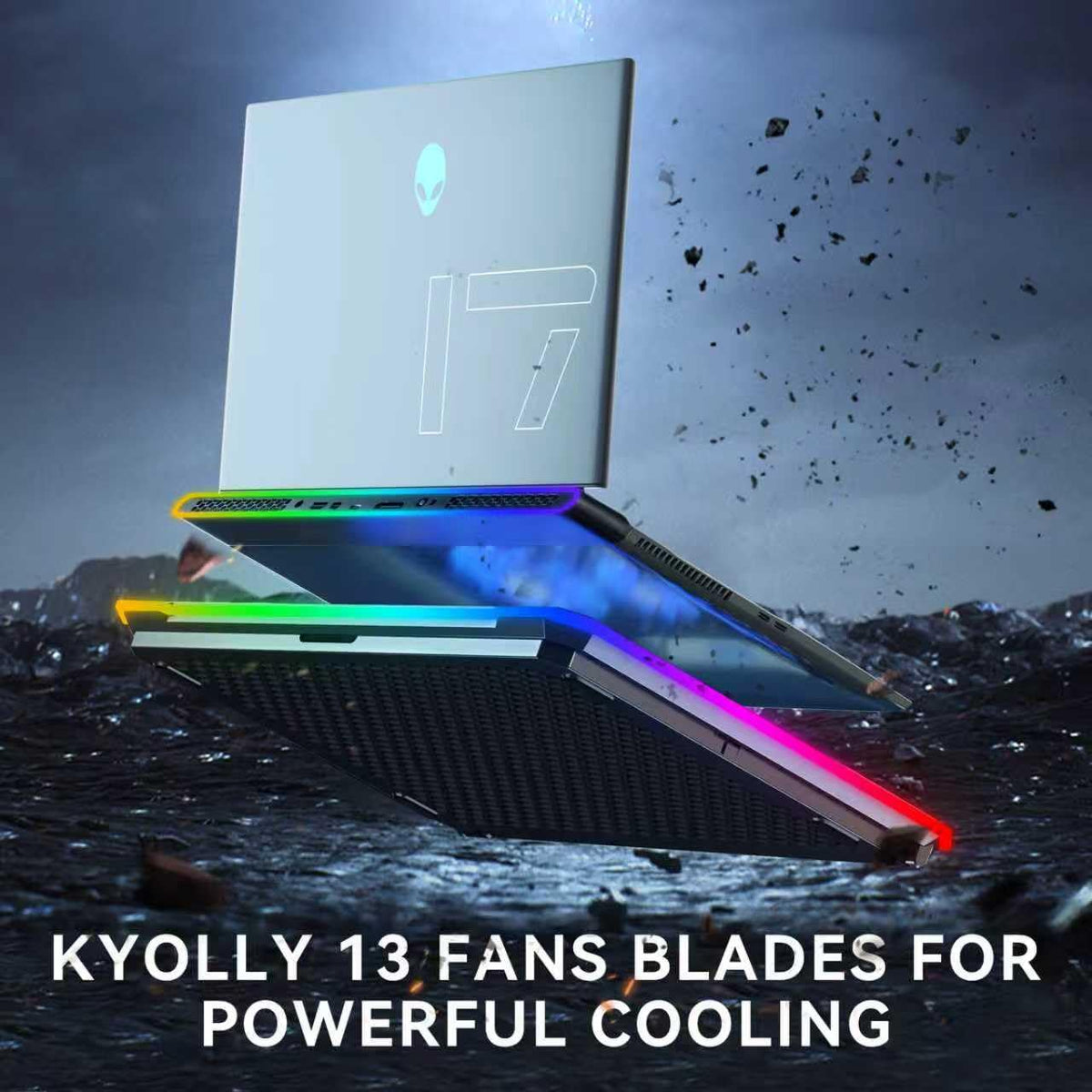 KYOLLY cooler with LCD display shows temps and fan speeds at a glance.