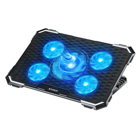 KYOLLY Upgrade Laptop Cooling Pad with 5 fans improves airflow for 15.6-inch laptops