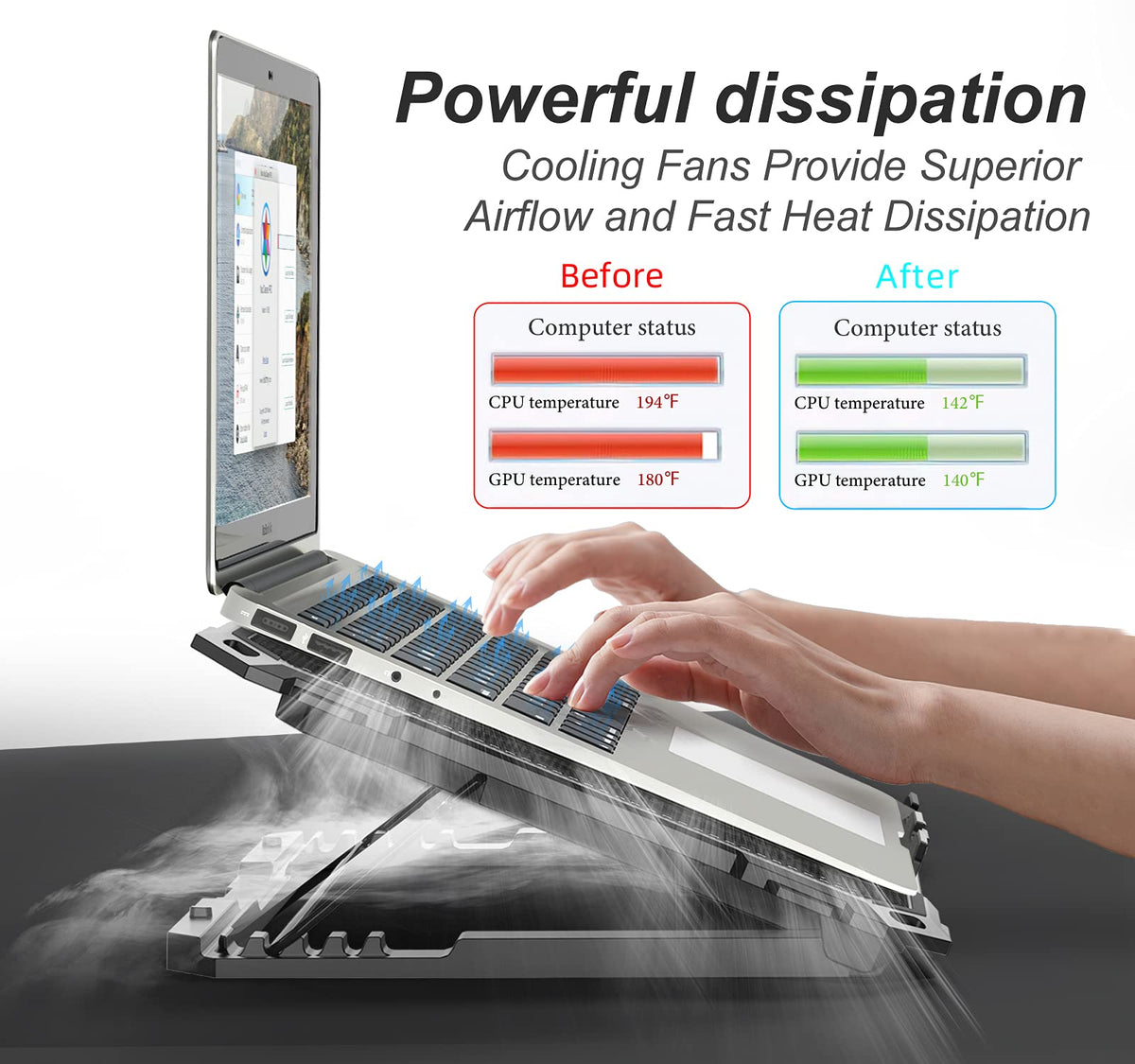 KYOLLY 15.6/17.3-inch compatibility supports most laptops for home or office use