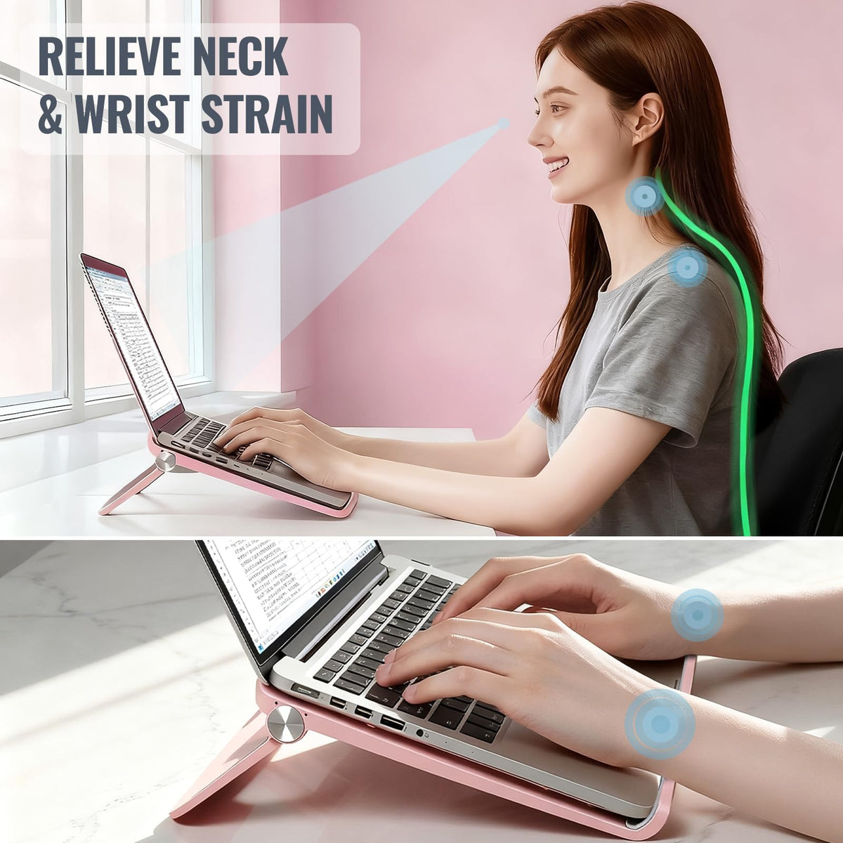 KYQEE side profile demonstrating tilt adjustment and ergonomic height
