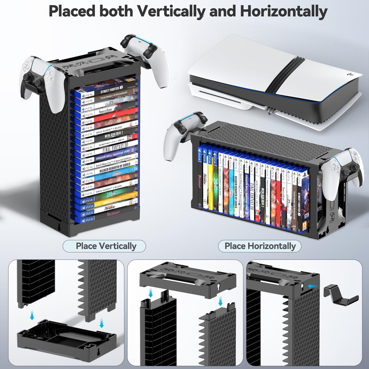 Kytok 20-disc capacity tower keeping a game collection organized