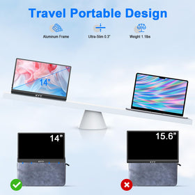 KYY 14-inch portable monitor HDR visuals for immersive streaming on the go
