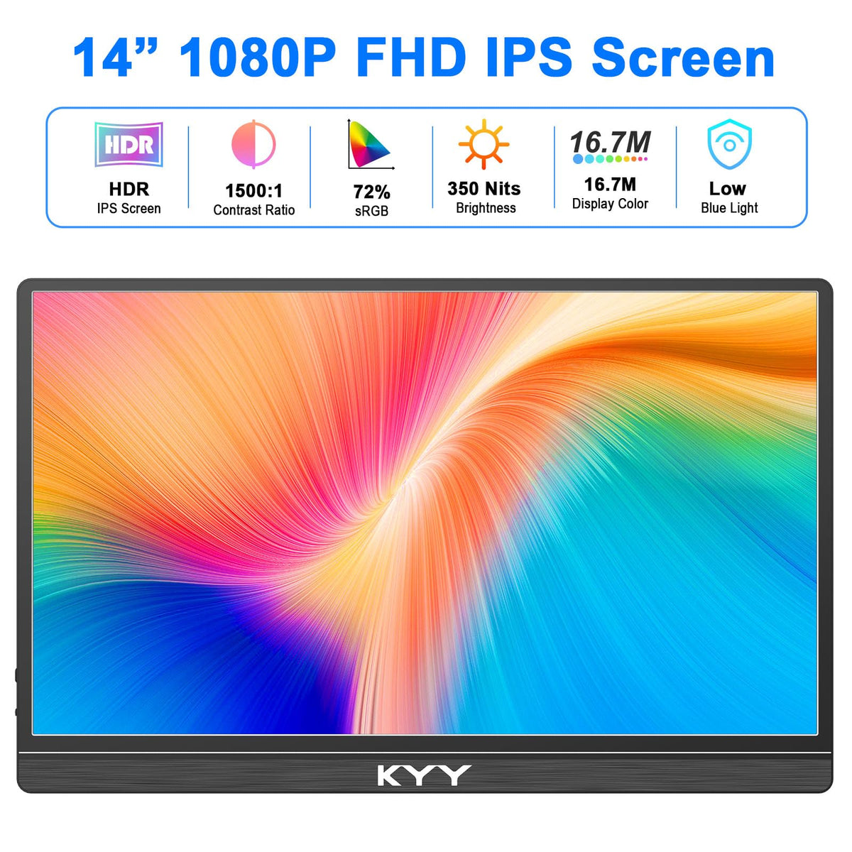 KYY 14-inch portable monitor smart cover used as stand and protection