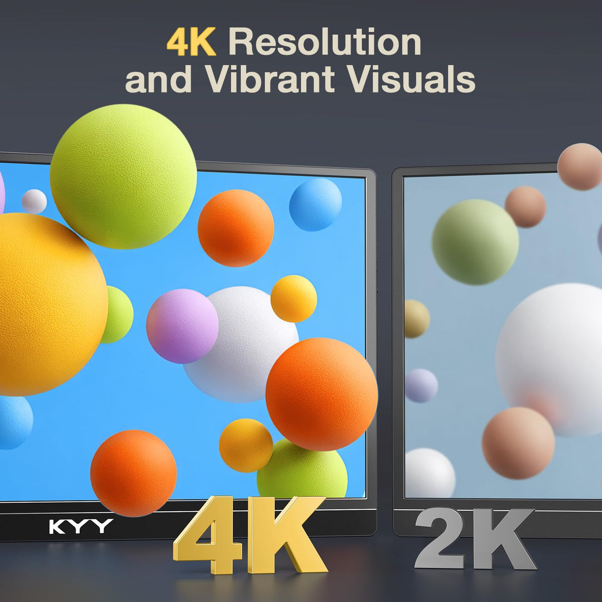 KYY 4K Portable Monitor side ports show HDMI and USB-C flexibility