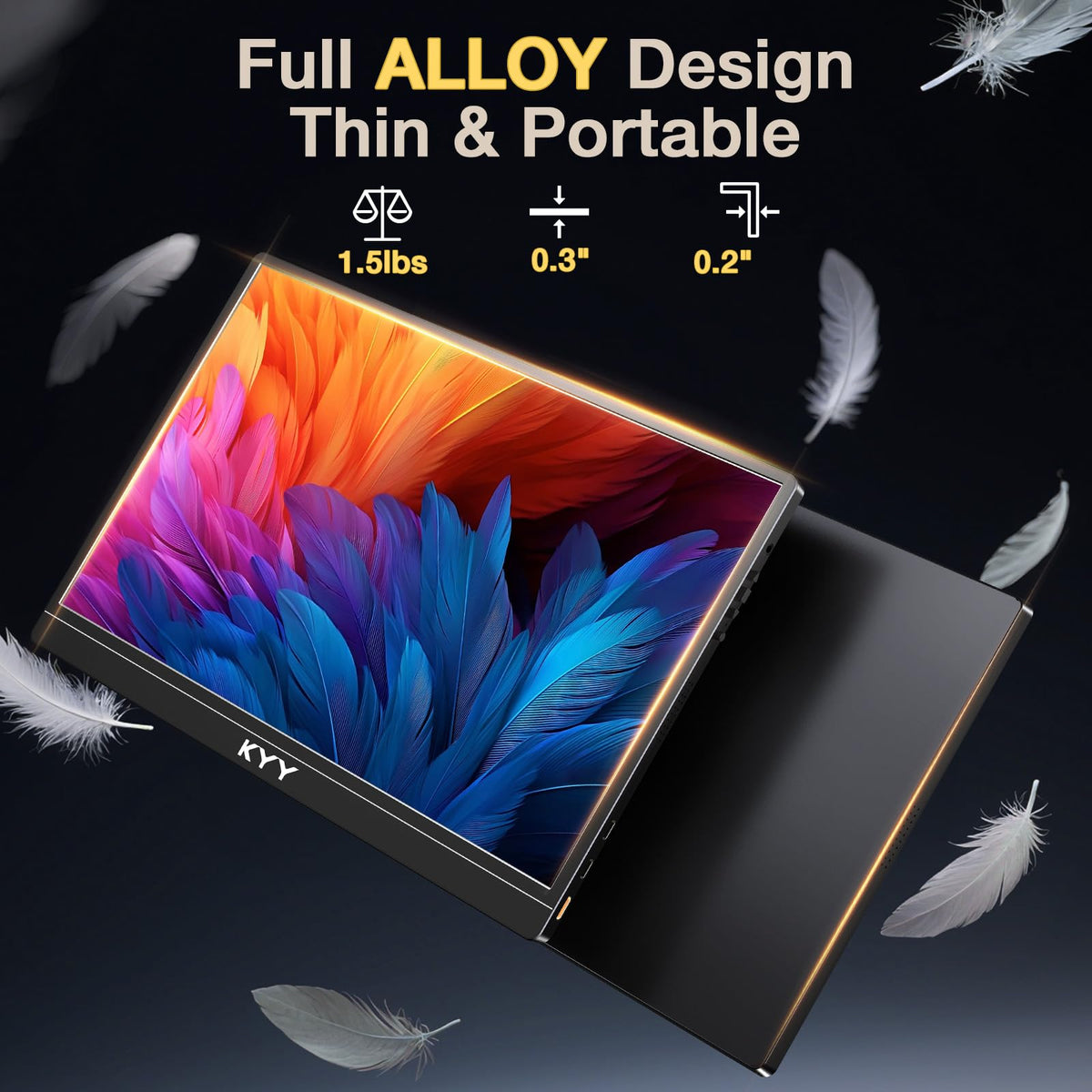 KYY 4K Portable Monitor travel-ready design fits in your bag