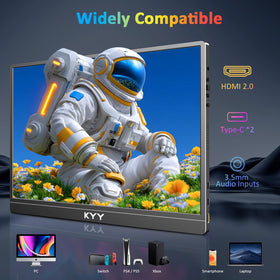 KYY 4K portable monitor aluminum body provides a durable travel companion.
