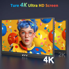 KYY 4K portable monitor cinematic-view highlighting rich colors for editing.