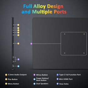 KYY 4K portable monitor multiple connections including USB-C and HDMI.