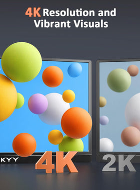 KYY 4K monitor on a laptop setup boosts on-the-go productivity