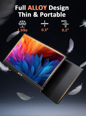 KYY portable monitor with travel case ensures easy transport