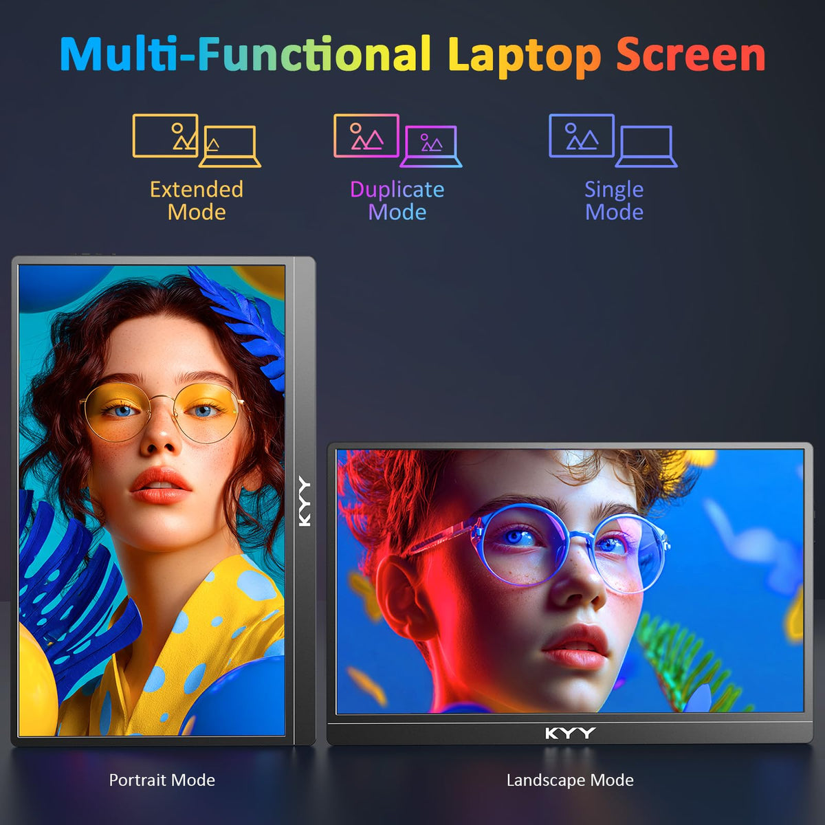 KYY 4K portable monitor VESA-mount compatible for flexible desk setups.