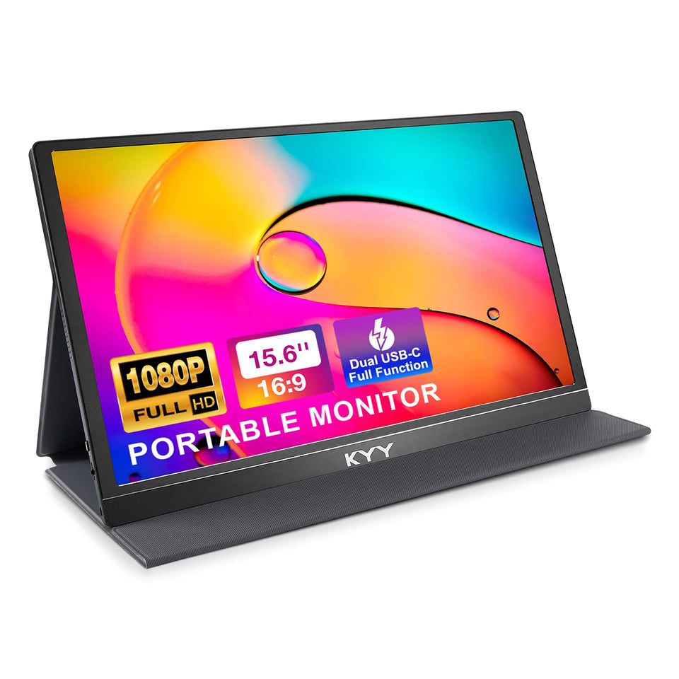 KYY portable monitor 15.6-inch IPS display for sharp visuals on the go