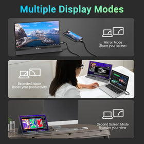 KYY portable monitor two USB-C ports enable easy device pairing