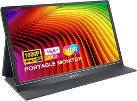 KYY portable monitor front view showcases crisp FHD quality for on-the-go use.