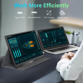 KYY portable monitor IPS panel with wide viewing angles and vibrant colors