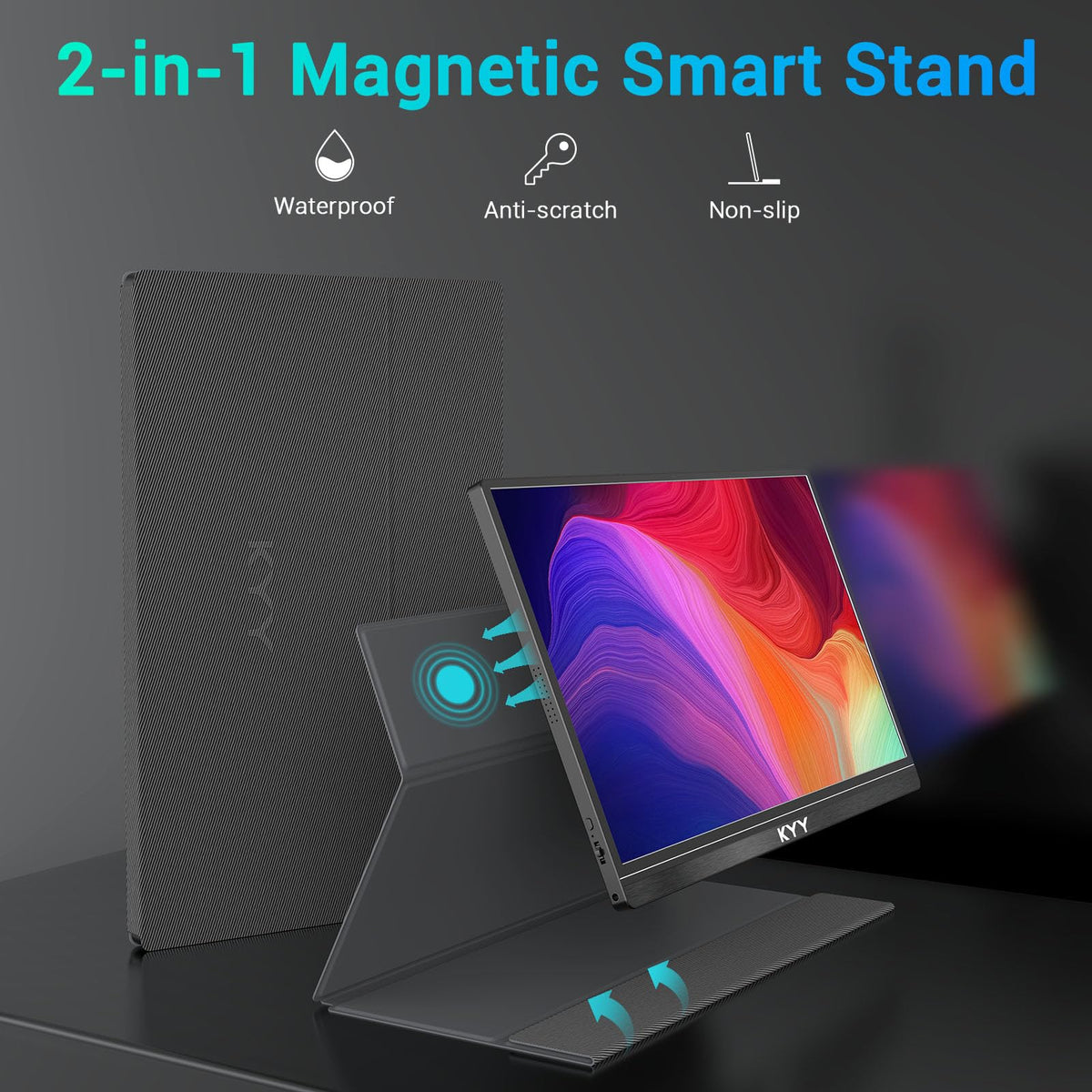 KYY portable monitor mini-HDMI input supports console and laptop connections