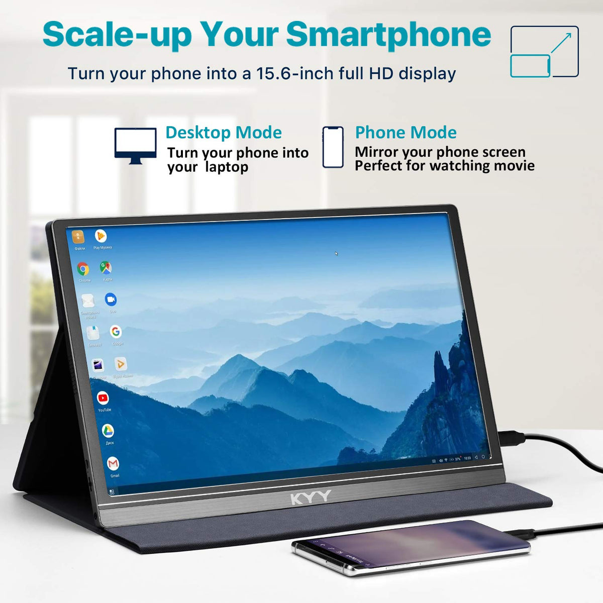 KYY mini-HDMI port broadens compatibility for gaming.