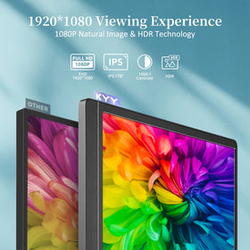 KYY 1080p IPS panel highlights vivid colors for immersive viewing on the go.
