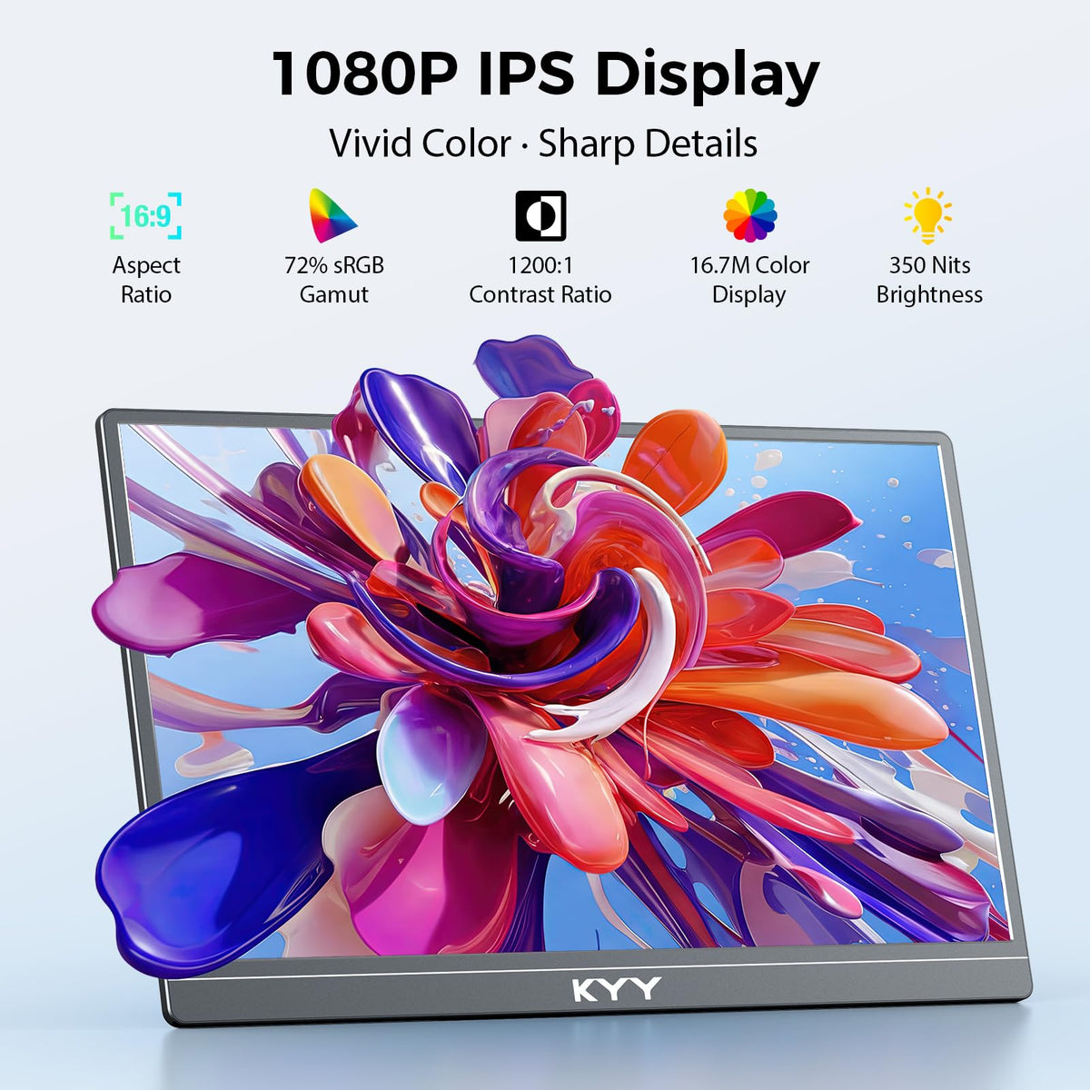 KYY monitor paired with a laptop for space-saving productivity