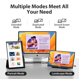 KYY portable monitor smart cover in use shows protective carrying design.