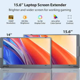 KYY triple monitor with kickstand and non-slip mat in use