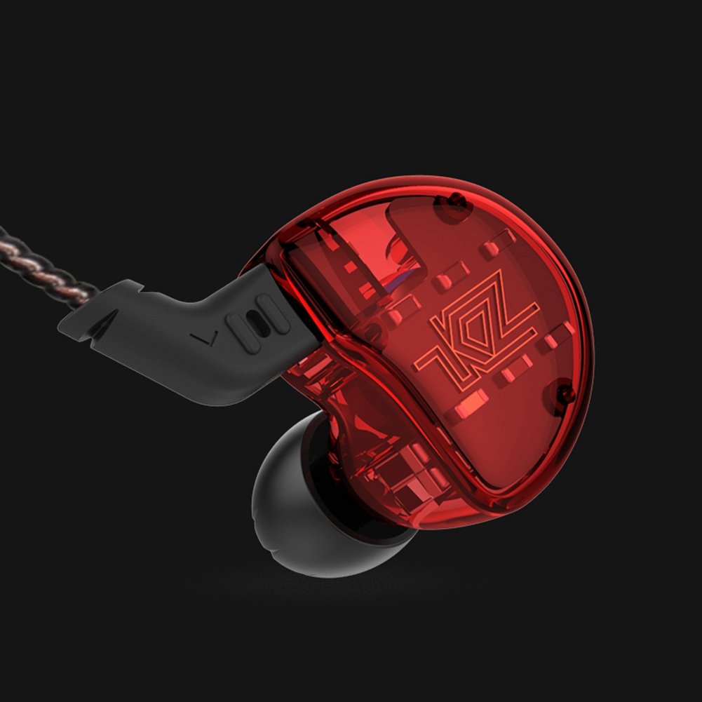 KZ ZS10 Pro ear tips close-up showing secure, comfortable fit