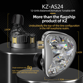 KZ AS24 eight level adjustment shows versatile tuning options.
