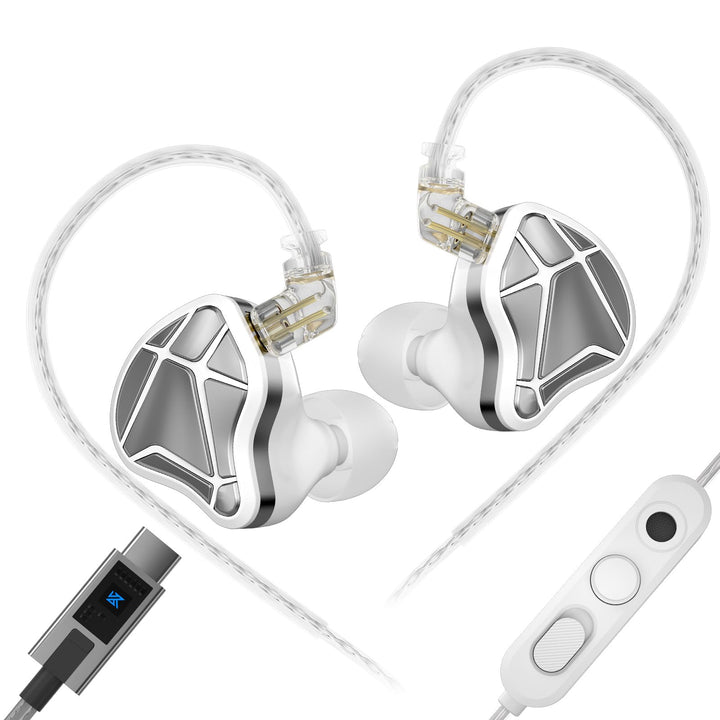 KZA COUSTICS Axas front view showing clean white housing and gaming-focused design benefit clarity