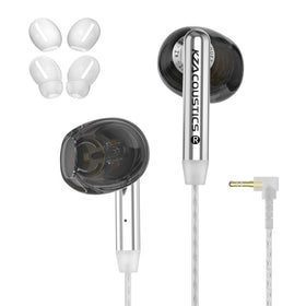 KZ Duet front view showing sleek black housings and ergonomic shape for clear audio