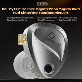 KZ Duonic with dual dynamic drivers for studio-grade clarity.