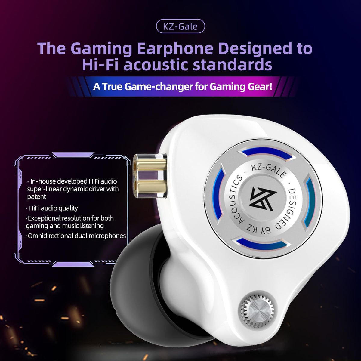 KZ Gale comfort-focused eartip design for long listening sessions