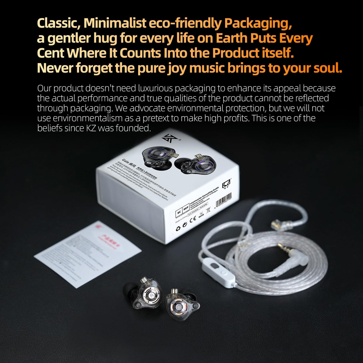 KZ Gale white packaging ready for display or gifting
