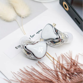 Ergonomic KZ ZAS 7BA+1DD earpiece designed for comfortable wear.