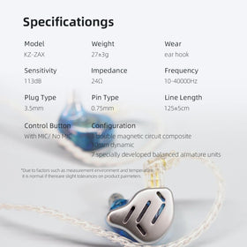 KZ Zax ergonomic earpiece design for long-lasting comfort