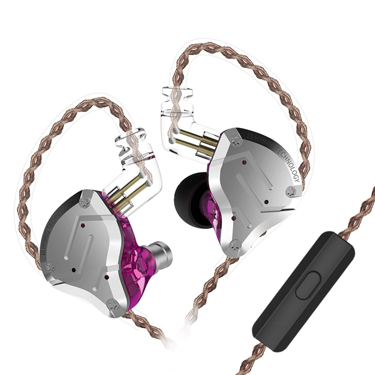 CCA KZ ZS10 Pro front view showing aluminum faceplate and premium finish