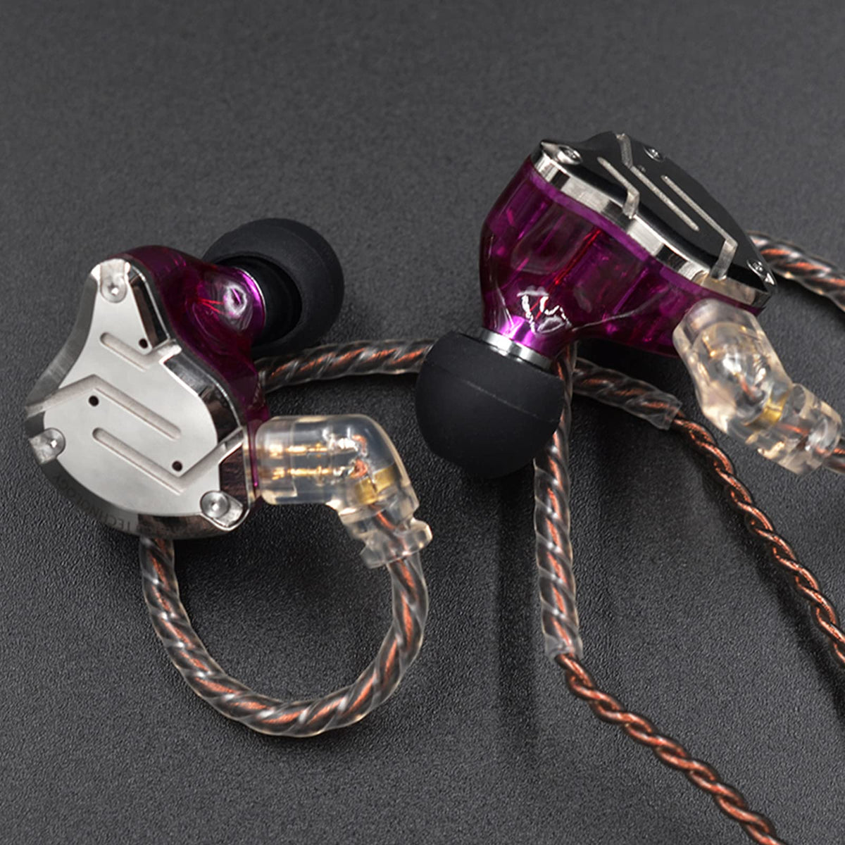 KZ ZS10 Pro lineup in black purple blue showing color choices for personal style