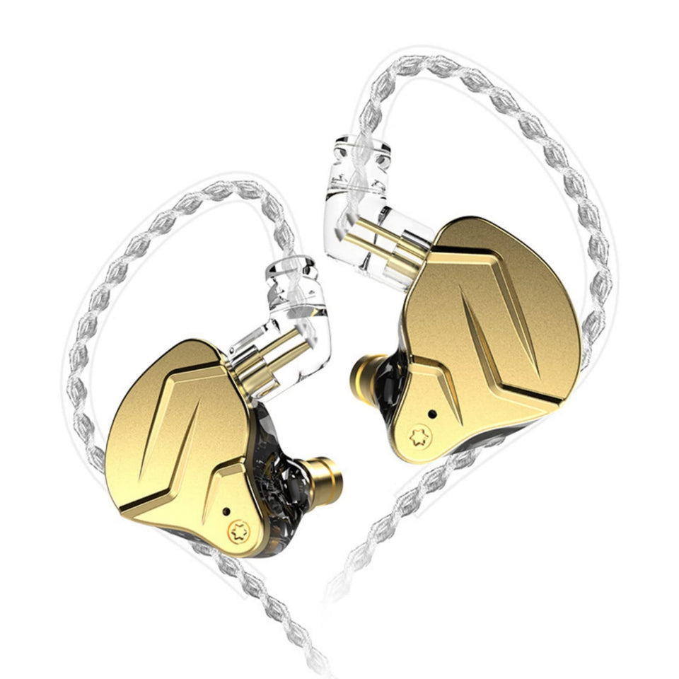 KZ ZSN Pro X front view with gold finish for premium listening
