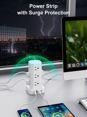 KZNXCVI non-slip base keeps the tower steady on desk.