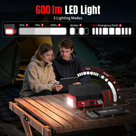 Kzreect 600lm LED light provides reliable illumination in camping or emergencies