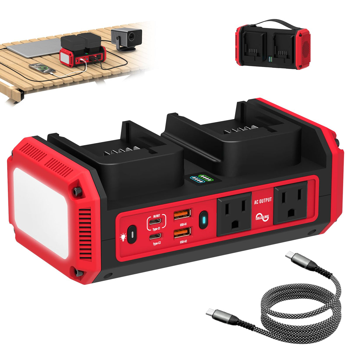 Kzreect inverter showing Milwaukee 18V compatibility for portable power on the go