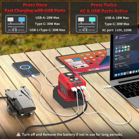 Kzreect USB-C 30W fast-charging port and USB-A ports for devices