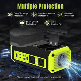 Kzreect portable power solution set up in an outdoor camping scene.