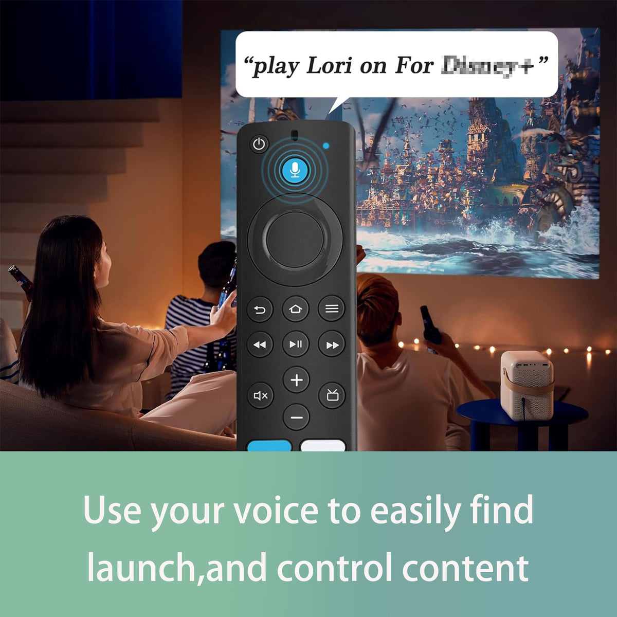 Generic L5B83G voice button close-up highlighting microphone access for quick searches benefit