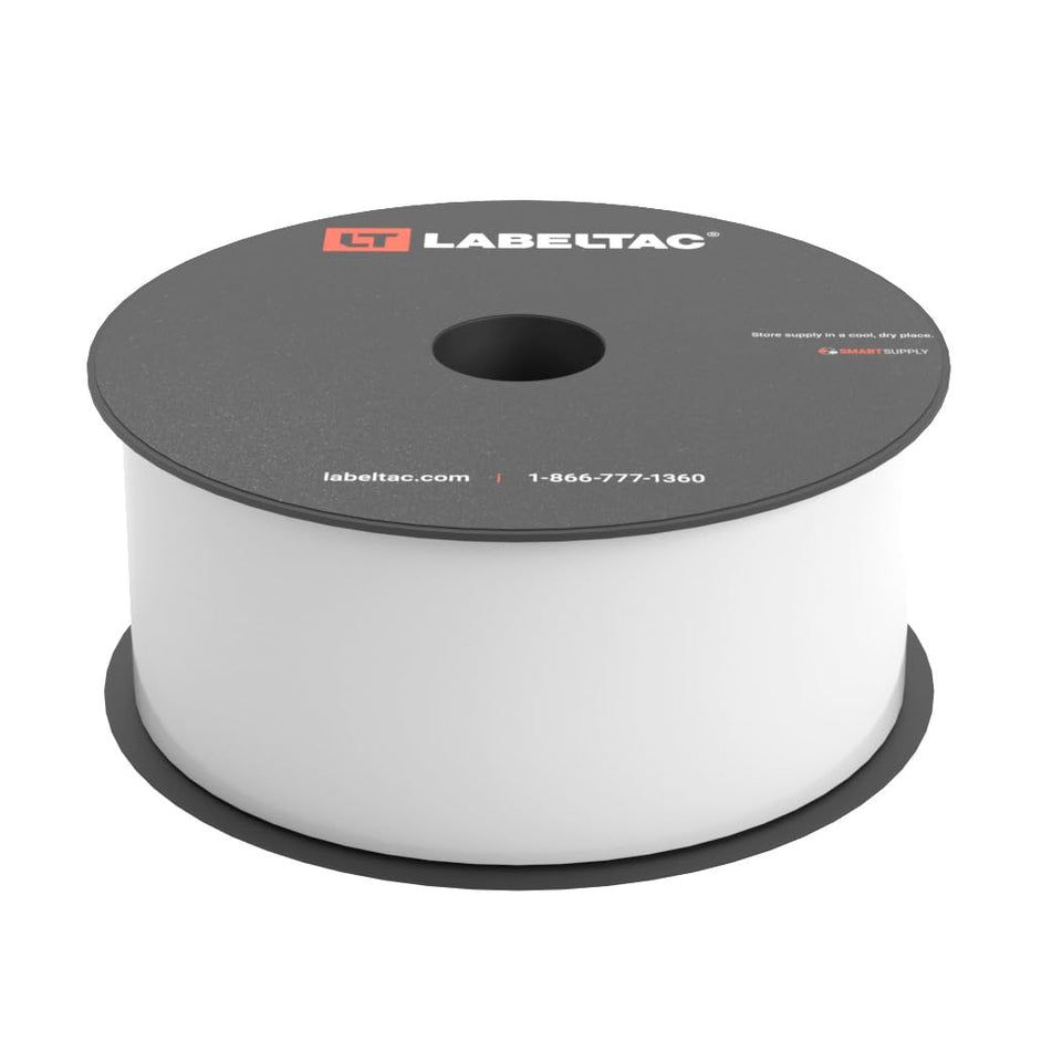 LabelTac white vinyl label roll for durable indoor and outdoor labeling.