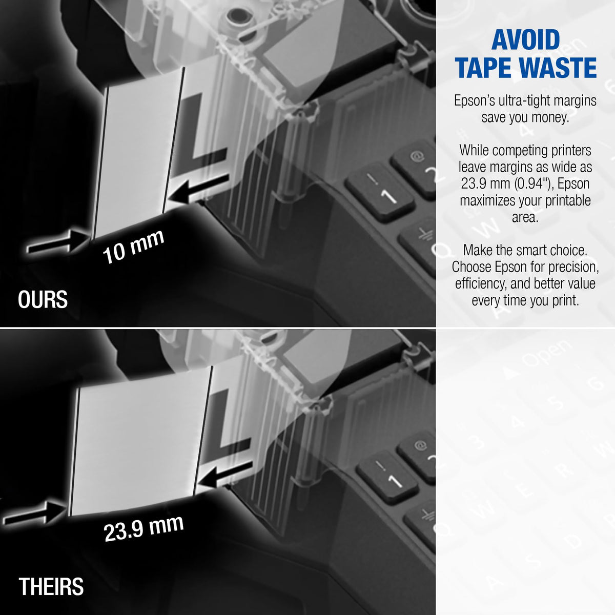 LABELWORKS Epson LW-PX300VP tape cartridge illustrates durable industrial tape application