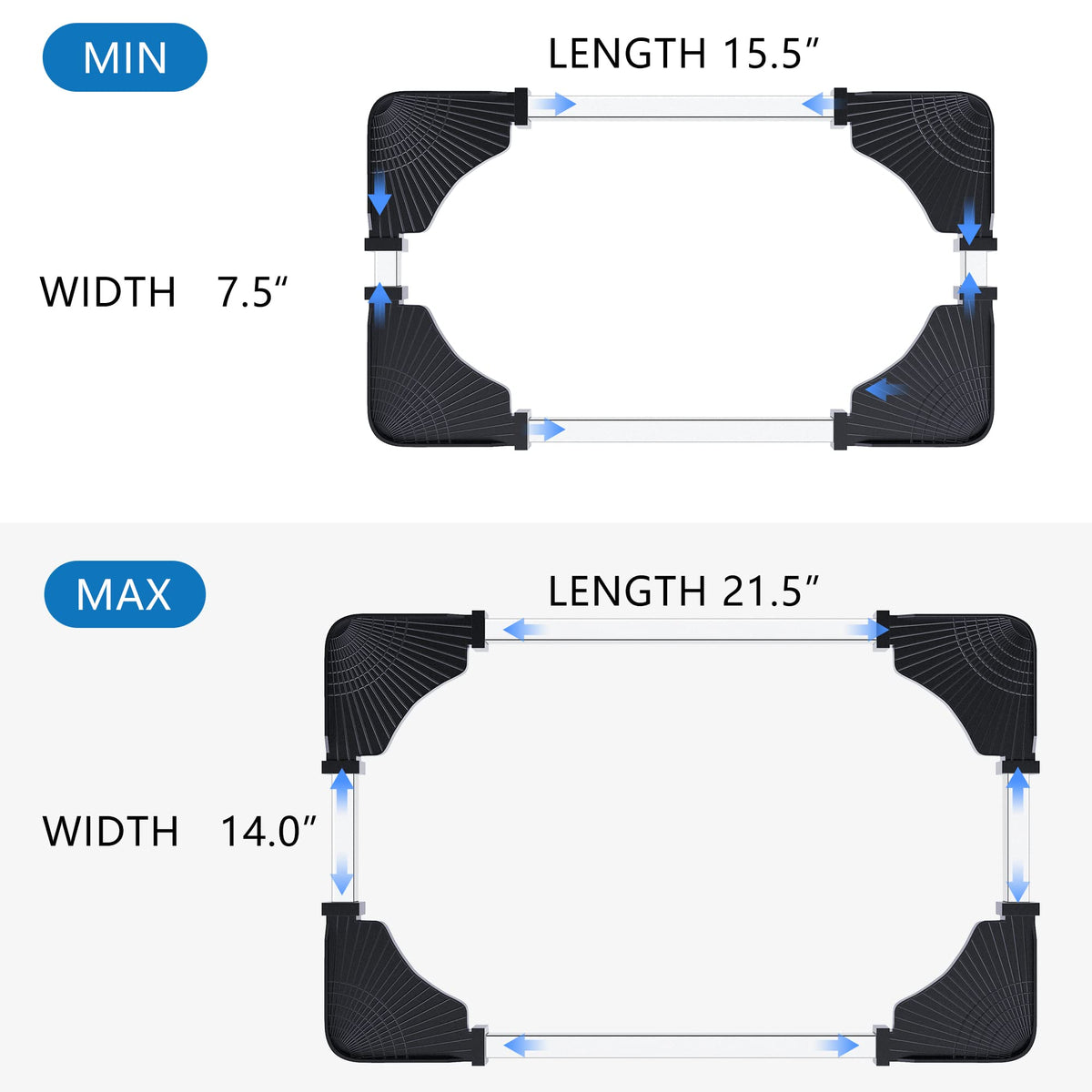 LABOBOLE measurement view with ruler demonstrating adjustable dimensions for fit