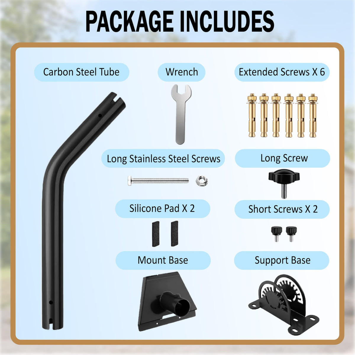LacksNLids laid out hardware kit showing included bolts and easy DIY install advantage